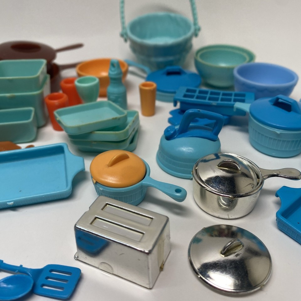 Vintage 1:6 Scale Miniatures Barbie Doll Lot Kitchen Dishes Accessories ...