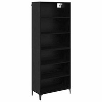 Highboard Schwarz Eichenoptik 180 X 69,5 X 34 Cm Holzwerkstoff