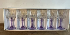 CRISTAL D'ARQUES LUDE LILAS CLARET WINE GLASS SET OF 6 Neodymium Original Box