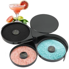 3-Tier Bar Glass Rimmer Bartender Tool with Sponge | Margarita Salt Rimmer Se...