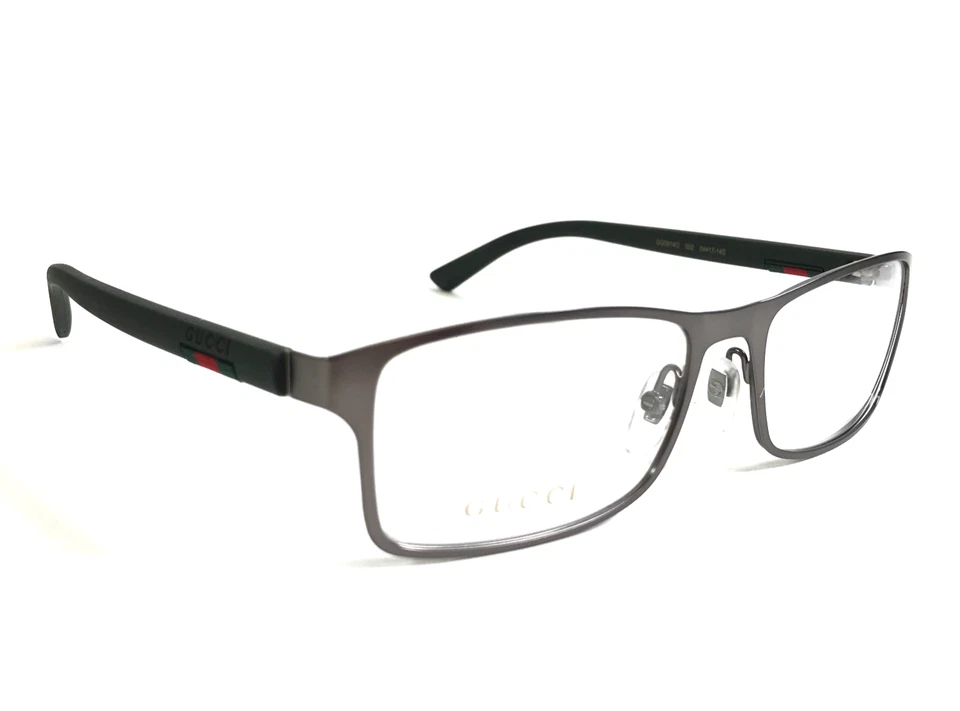 Armações de óculos Gucci GG0614O 002 cinza bronze retangular aro completo 54-17-145 - Imagem 3 de 4