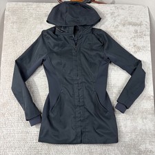 Lululemon Womens Black Hooded Full Zip Jacket Size 6 Broken Zipper Track Repair