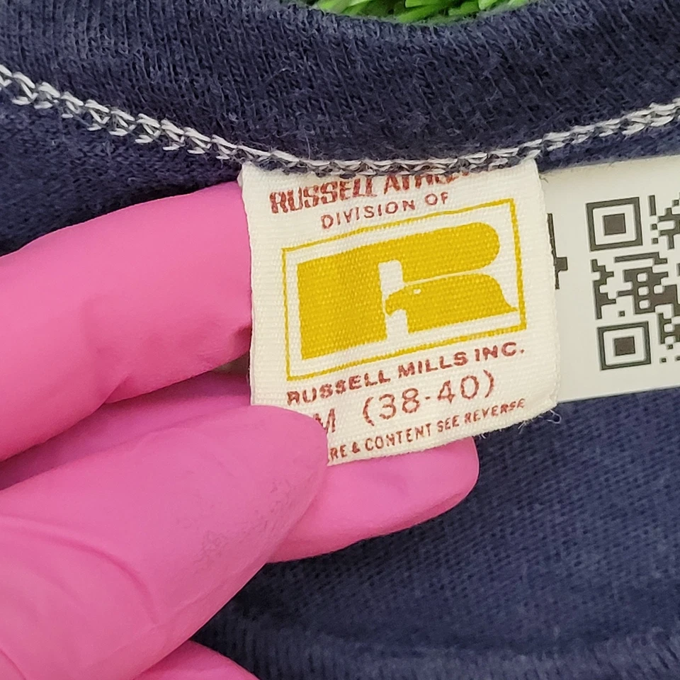 Camisa Gamma-Chi Karen vintage años 80 para mujer XS 16x22 azul Foto 4 de 4