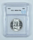 1951 Franklin Half Dollar MS64 FBL ICG