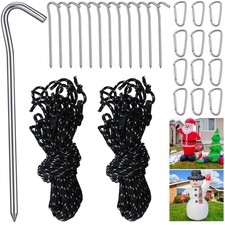 36 Pieces Inflatable Stakes and Tethers Replacement black silver mainly