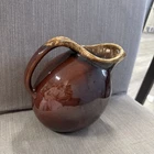 Hull Brown Drip Ball Pitcher pottery glazed ovenproof made in USA Vintage