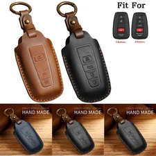 Real Leather Car Key Fob Case Cover For Toyota 4Runner Camry RAV4 Prius Corolla