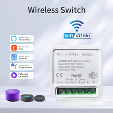 Tuya Wifi Smart Light Switch Smart Home Wireless RF433Mhz Push Wall Switch