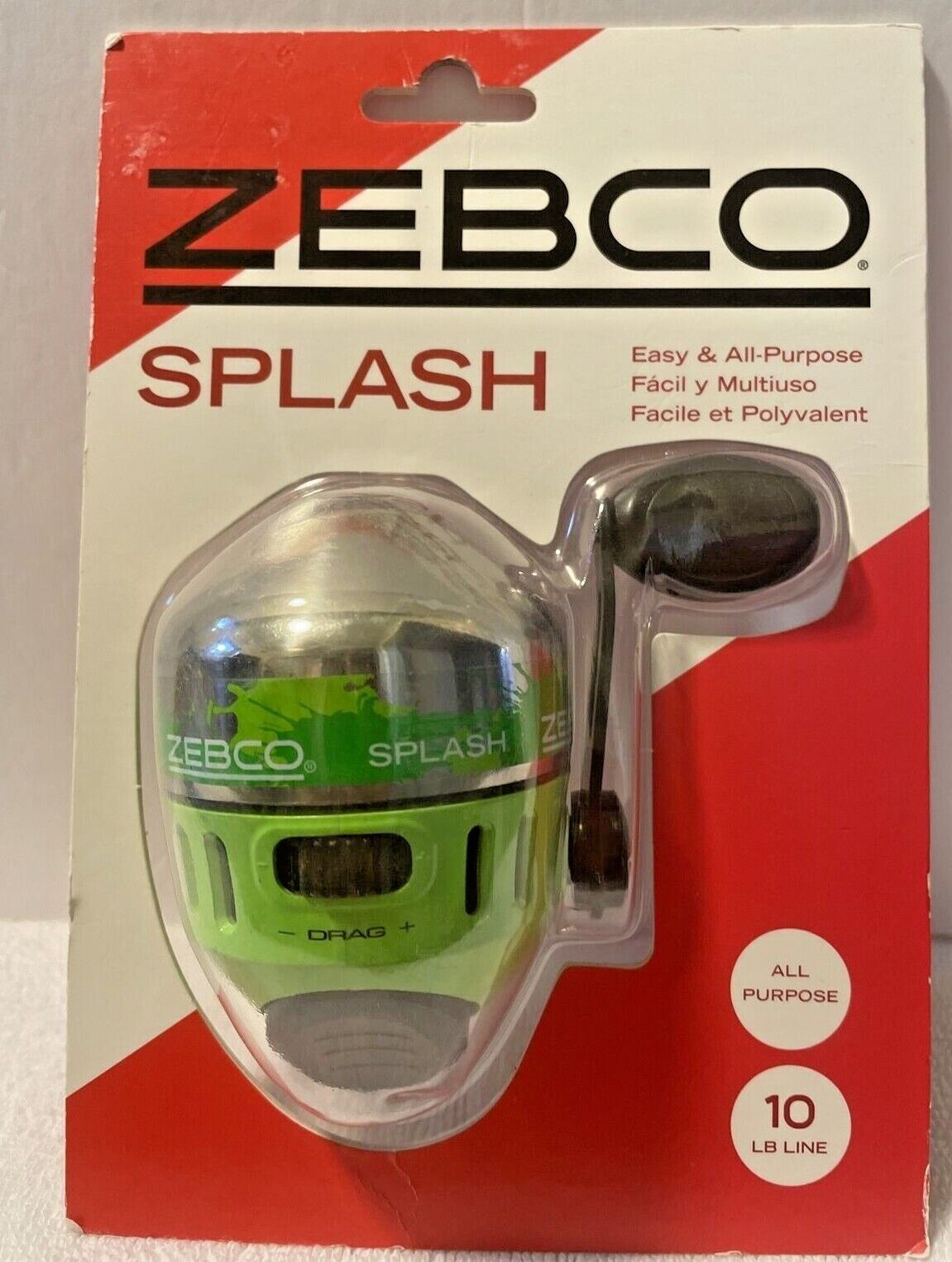 Zebco Splash Fishing Reel Green Neon 10 LB Line New