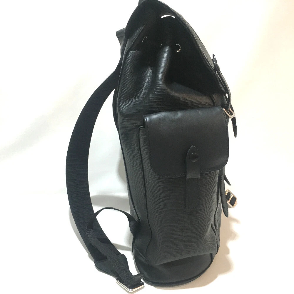 LOUIS VUITTON Black Epi Leather X Supreme Christopher Backpack Bag