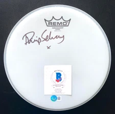 PHILIP SELWAY SIGNED 10" INCH DRUMHEAD DRUM HEAD RADIOHEAD BAND BAS