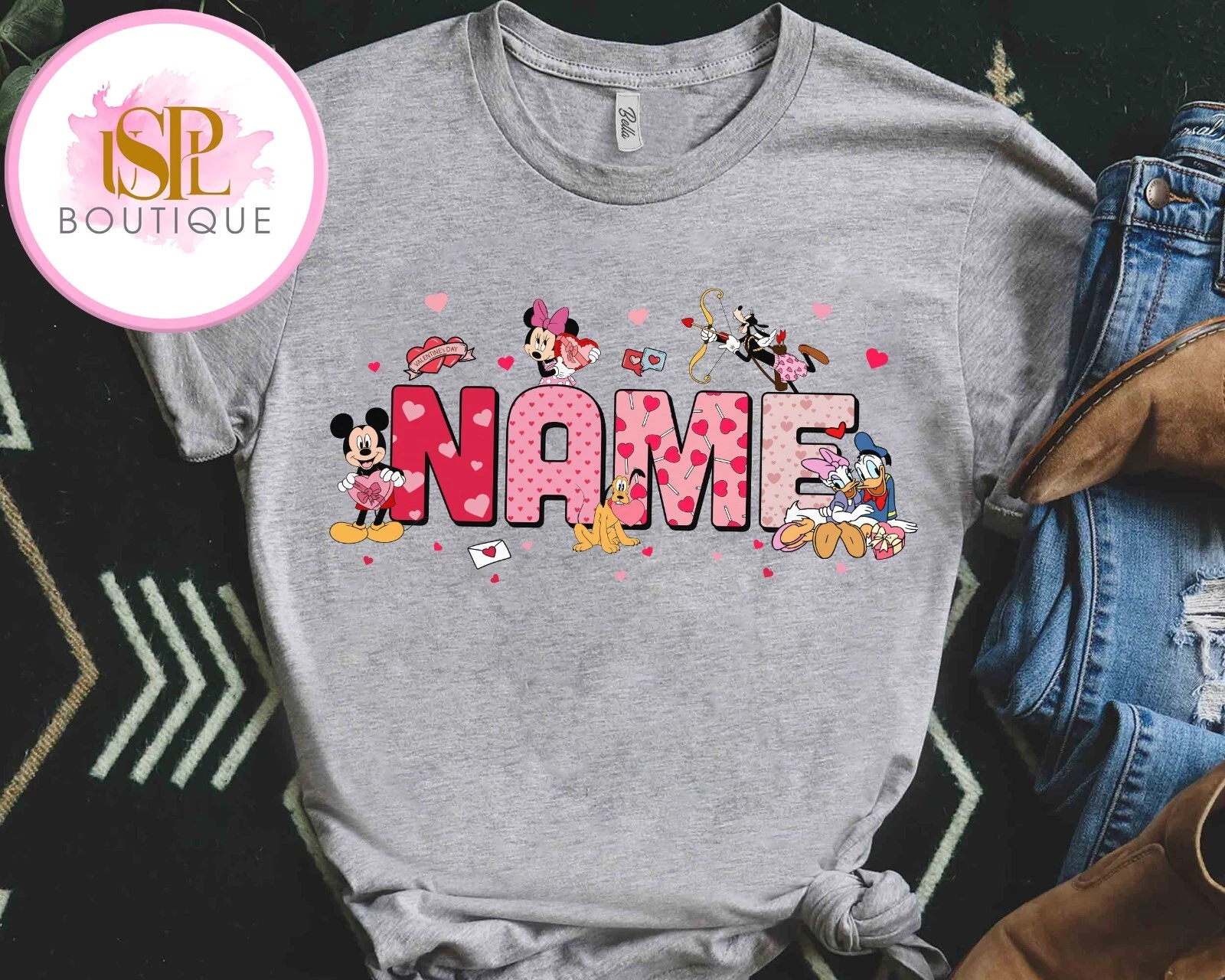 T shirt unisex personalizzata Disney Topolino e amici San Valentino coppia 801112