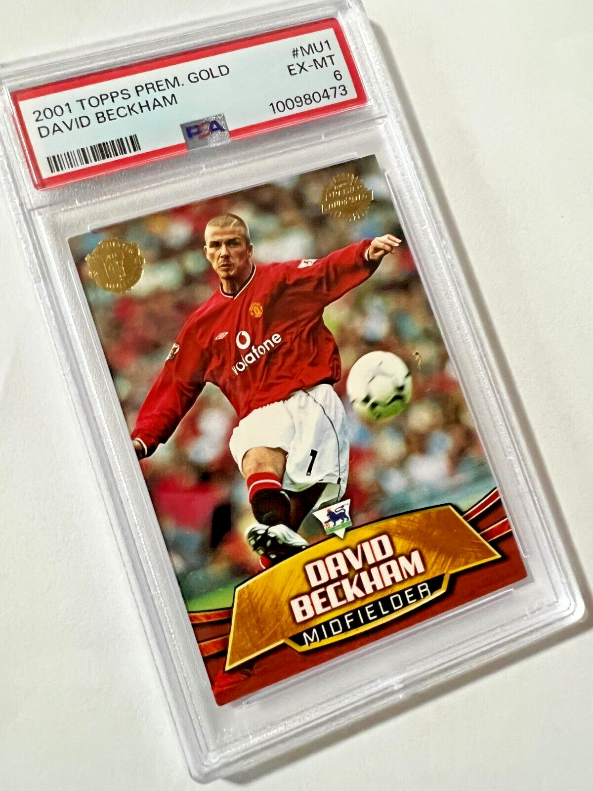 2001 Topps Premier Gold Manchester United #MU1 David Beckham PSA 6 view 13