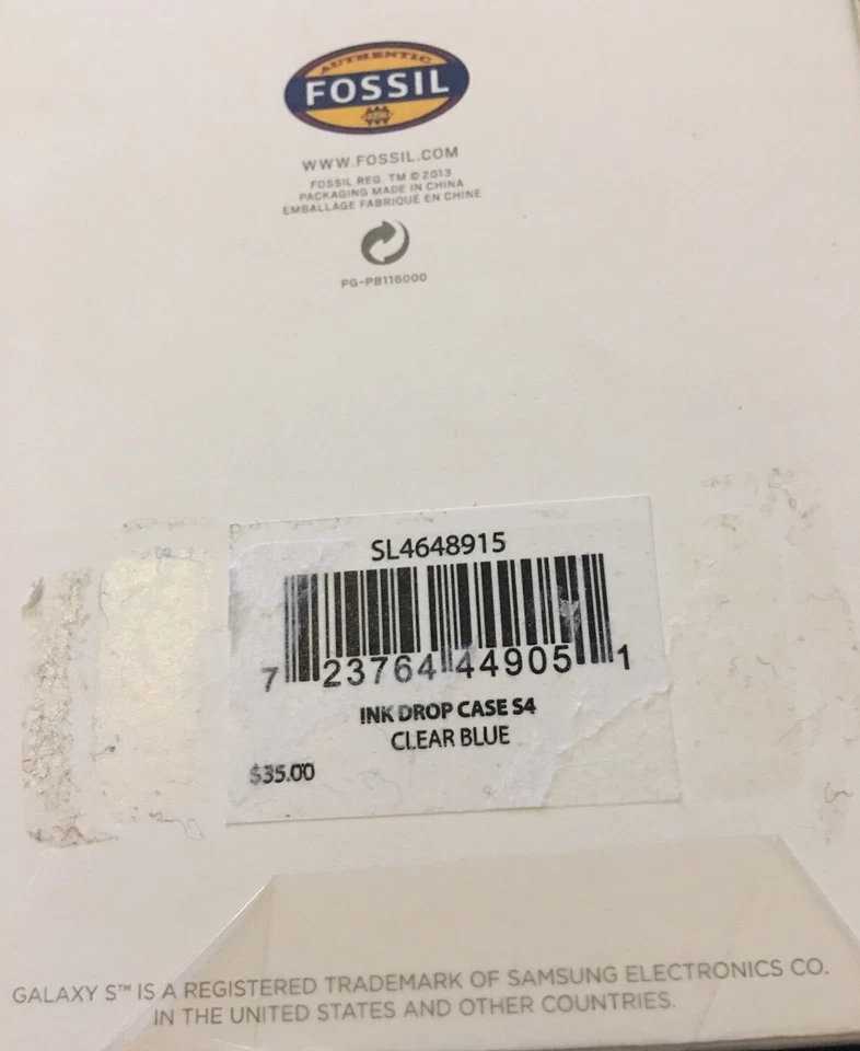 Funda rígida para teléfono FOSSIL Galaxy S4 tinta azul caída nueva $35 LINDA Foto 3 de 4
