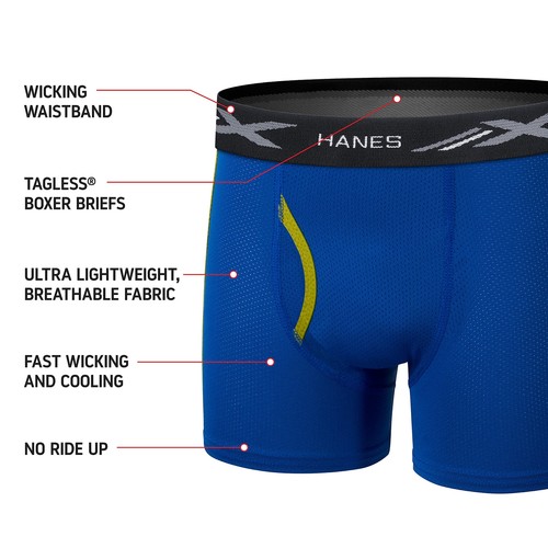 Hanes Boys' X-Temp Breathable Mesh Boxer Brief 4-Pack, Assorted, Small - Picture 2 of 5