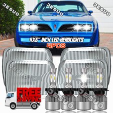 4pcs 4x6 Inch Led Headlights Hilo Drl For Pontiac Firebird 1977-81 Buick Regal