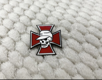 Pin's Métal Tête De Mort Croix De Malte - Biker Motard Veste Gilet