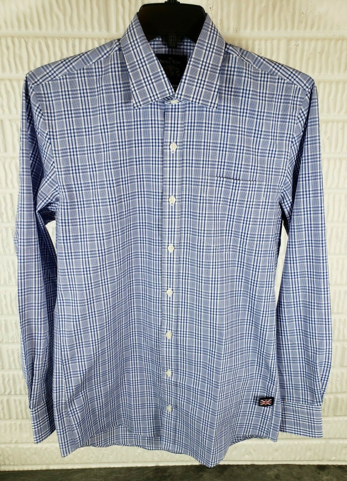FILA Camicia da uomo blu a quadretti The Saville Row Co. taglia M 15 15 1 2 34 35