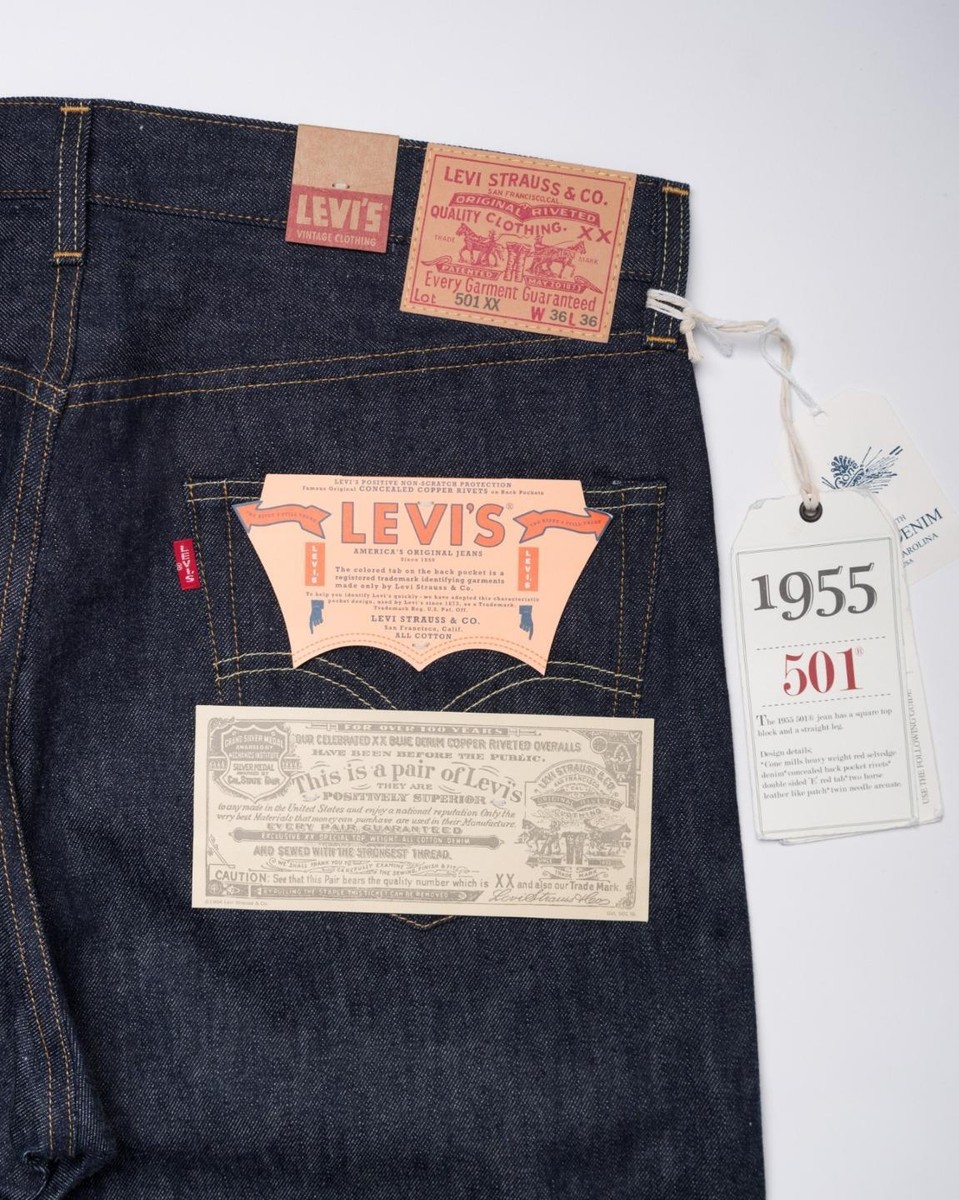 LVC Levi's Vintage Clothing Big E 501 XX 1955 Raw Selvedge Denim