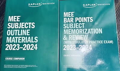   2023~24 Kaplan Bar Rev MEE Subjects  Bar Pts & Subj Outlines (2 Vol Set)  