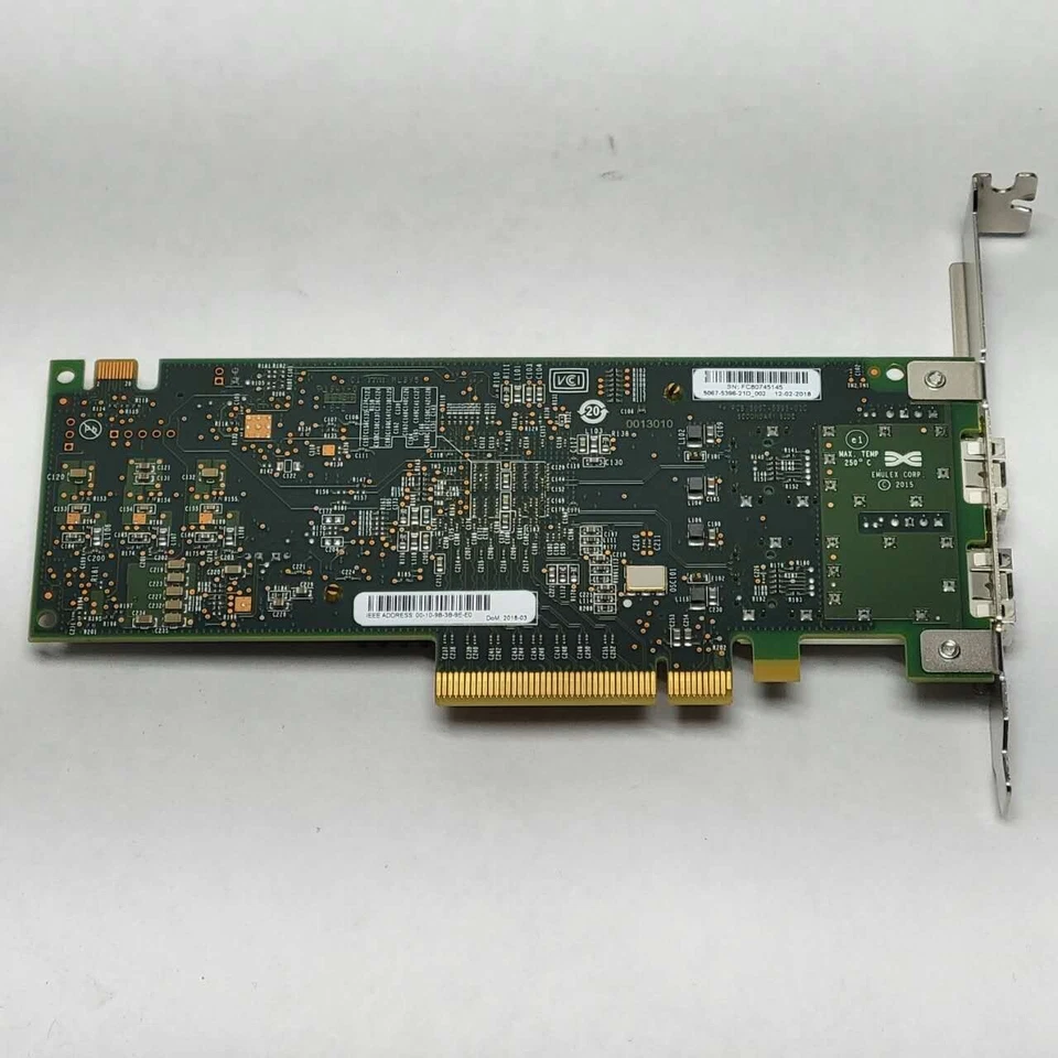 Placa Fibre Channel Dell Emulex LPE31002 2 Portas 16G RXNT1 VGJ12 com SFPs High Pro - Imagem 3 de 3