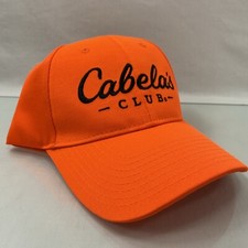 Cabelas Club Hat Orange  One Size Adjustable Strap Embroidered