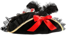 New Pirate Hat Adult Unisex Halloween Costume Feathered Buccaneer Hat Cosplay