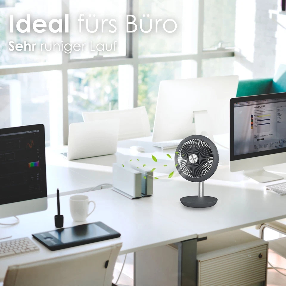 Tischventilator Akku Ventilator Kleiner Ventilator Fan Luftkühler Windmaschine - Bild 3 von 4