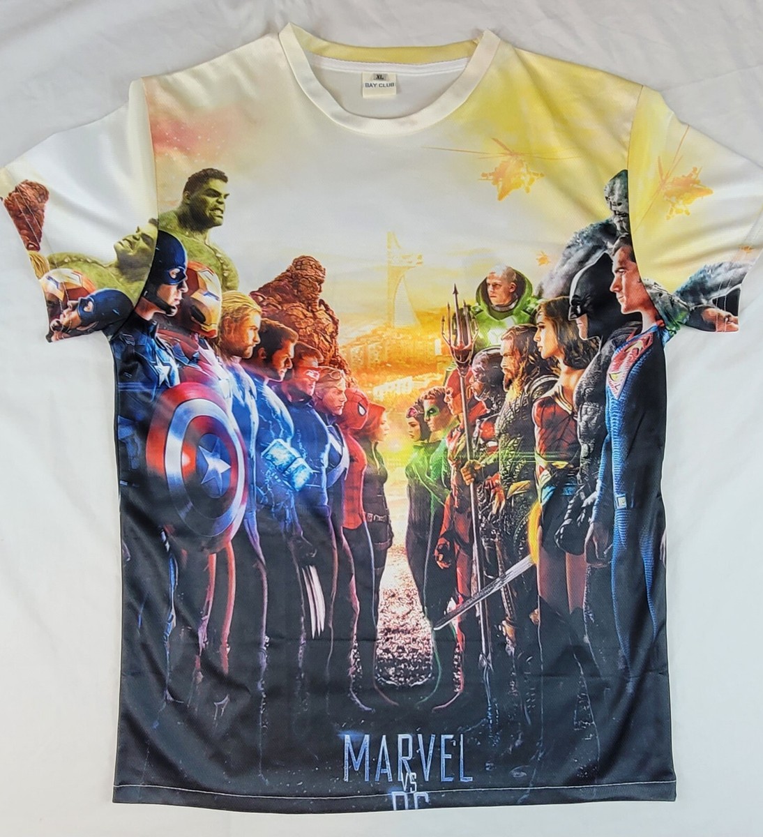 Marvel vs DC Comics Tshirt Superheroes Superman Captain America
