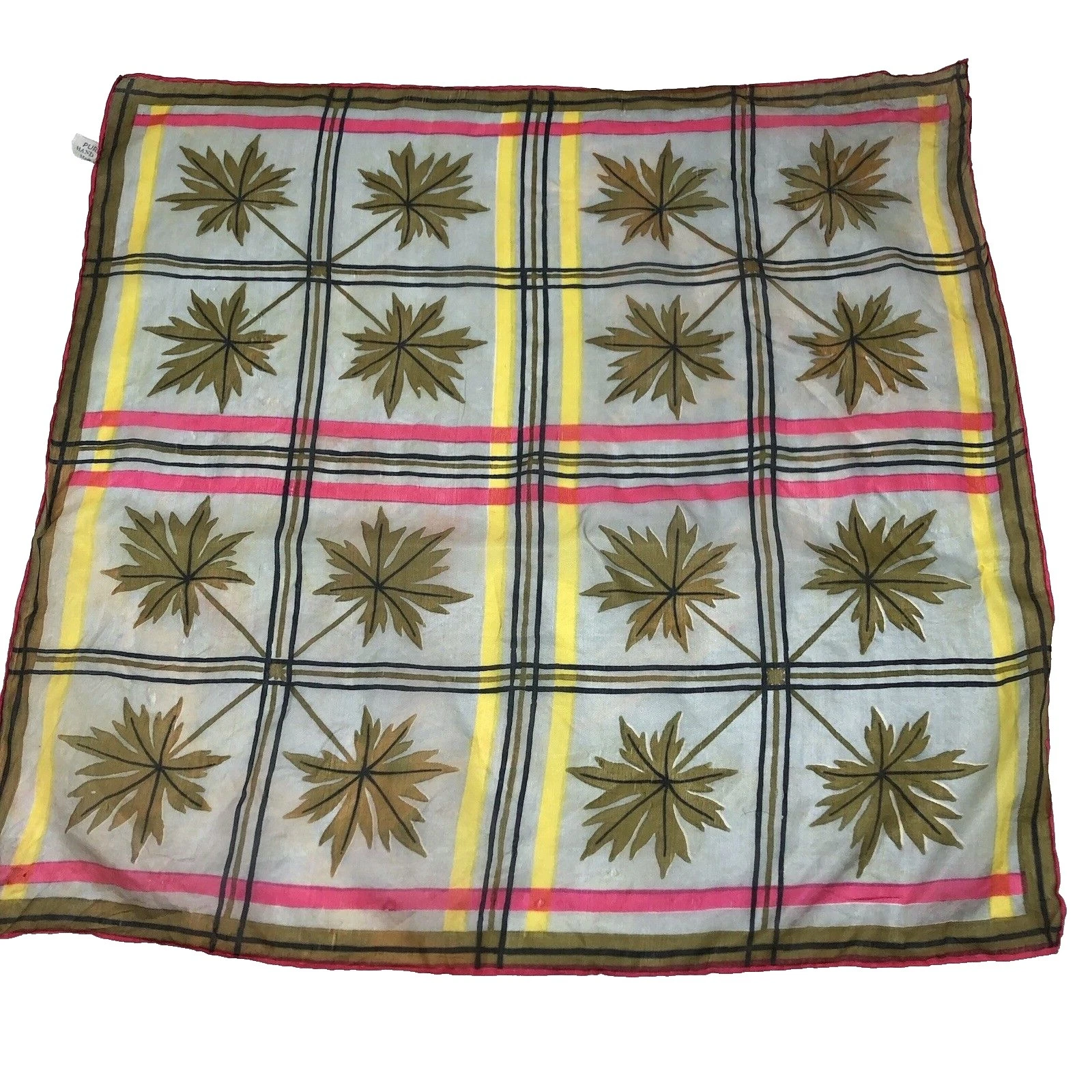 100% Silk 1960s Vintage Scarves & Wraps