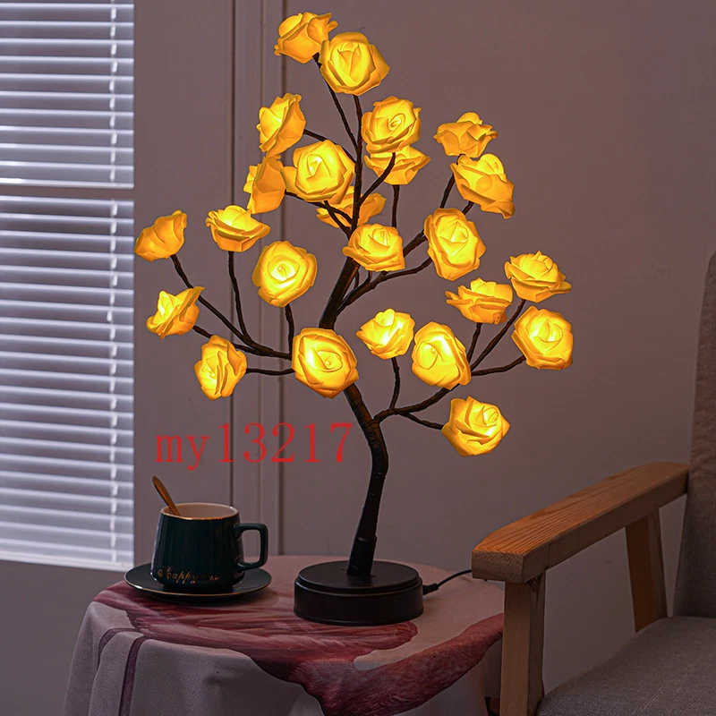 LED Table Lamp Rose Flower Tree USB Night Lights Home Decoration LED Table Light - Image 3 of 4