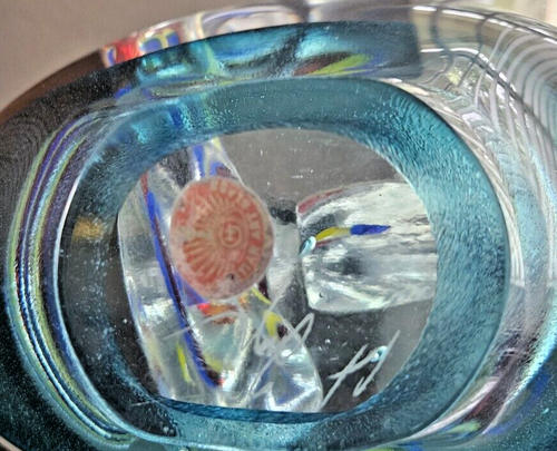 VINTAGE Venetian Art Glass, 1989 Signed Sailboat, Murano Glass Boat, 8.8 lbs - Picture 10 of 11