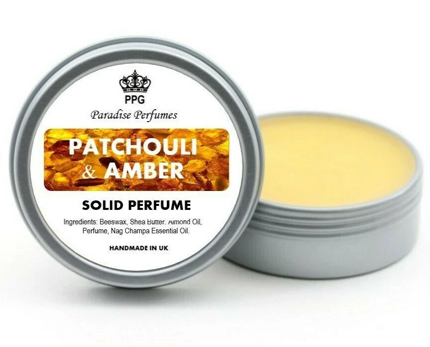 Patchouli & Amber Natural Solid Perfume by Paradise Perfumes Fragrance Balm 15ml