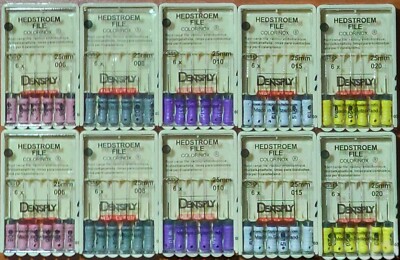10x6 Dental Maillefer Hedstroem-file A016D 25mm Endo Feile 06-20