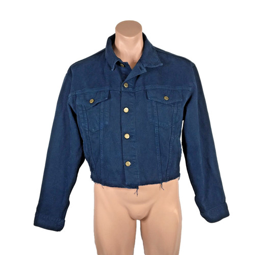 Moschino Jeans, RARE Vintage Men's MOSCHINO Jeans Crop Fray Blue Denim Cotton Jacket Size 48 - L