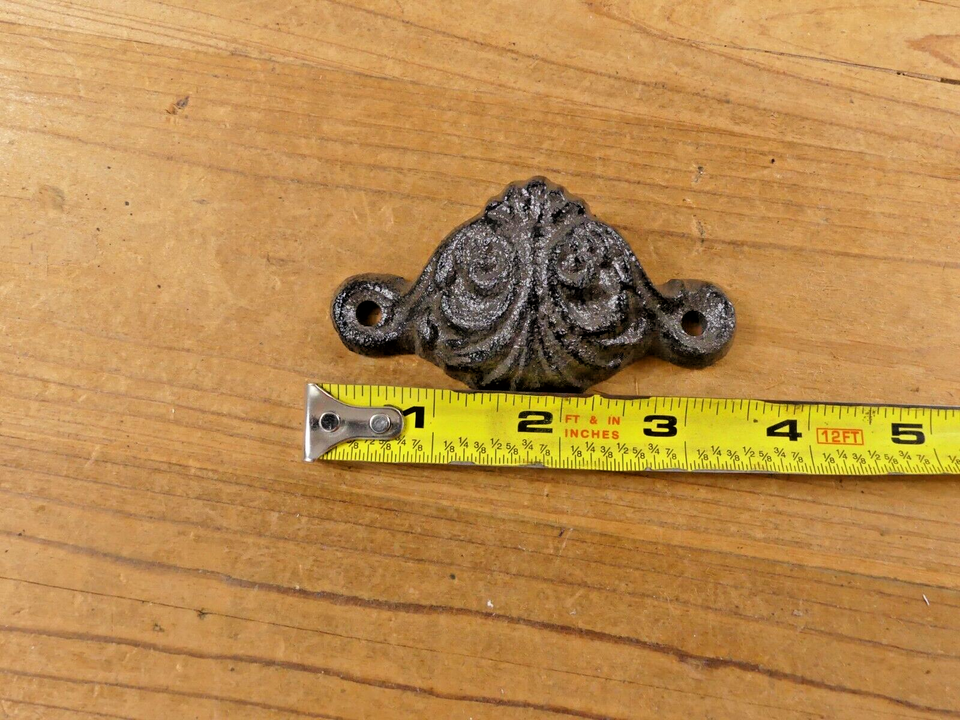 Midwest Craft House 12 Rustic Drawer Pulls, Bin Pulls, Cup Shapped, Brown Color, Vintage Ornate