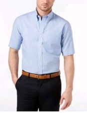CLUBROOM Mens Blue Collared Dress Shirt 16.5