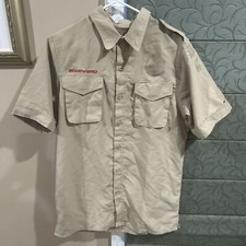 Vented Microfiber Poly Boy Scout BSA UNIFORM SHIRT Mens Small Short Sleeve I44