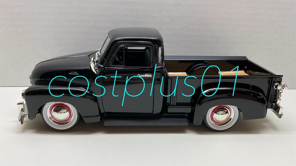 Jada/’53Chevyシボレー 3100 PickUpピックアップ 1/24 Jada 1953 Chevy 3100 Pickup Diecast Toy, Silver/Black Flames