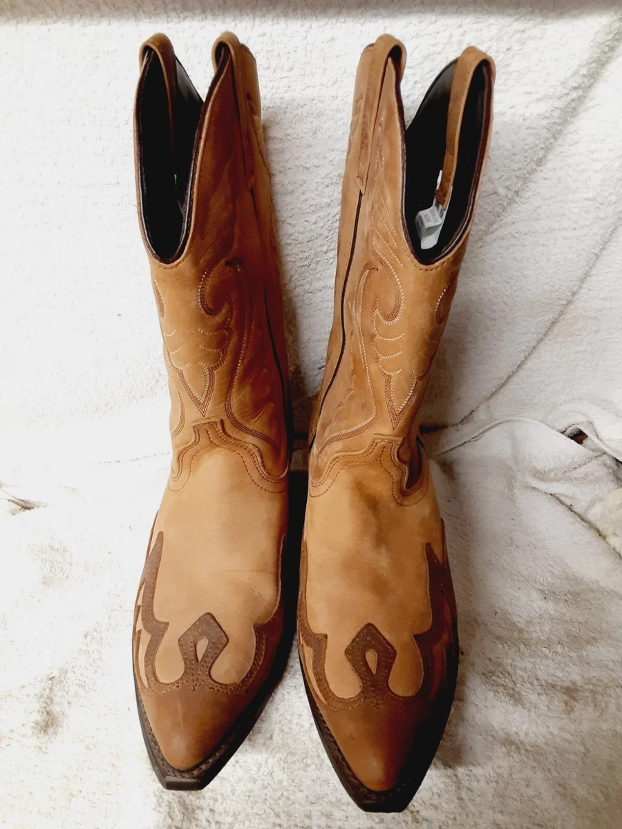 Masterson Boot Co. Mens 9EW Tan Leather Cowboy Western Boots RB889 Wingtip NWT