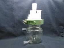 CHEMGLASS 300mL Glass Jacketed Reaction Vessel Body Lid Adapters & Clamp CG-1926