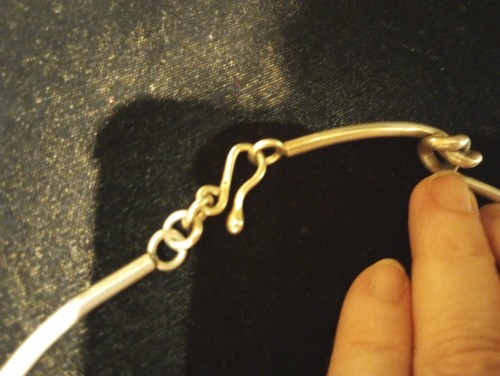 Vintage Sterling Silver Mid Century Modern Articulated Choker Necklace reg $460 - Picture 7 of 10
