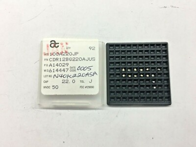 (14 PIECE LOT) CDR12BG220AJUS, Ceramic Chip Caps, 0.000022uF, 50V, 5%, 0606
