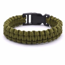 Bracelet Parachute Cord Green 21cm Circumference Survival Emergency Rope Green