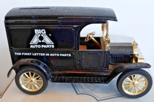 Ertl Metal coin bank Ford 1917 Model T Van Big A Auto Parts with key