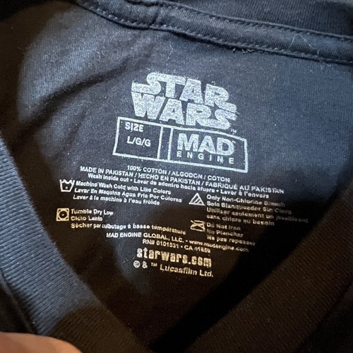 Camiseta para hombre Star Wars Mad Engine anime japonesa talla L negra manga corta - Imagen 4 de 4