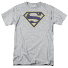 SUPERMAN MAIZE BLUE SHIELD Licensed Adult Men's Graphic Tee Shirt SM-5XL