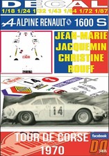 DECAL ALPINE RENAULT A110 J-M.JACQUEMIN TOUR DE CORSE 1970 7th 08 