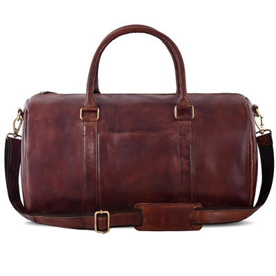 #ad Real Leather Duffle Bag for Men Vintage Weekender Travel Bag Overnight Ca... $165.13
