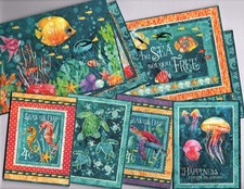 Graphic45 SEAS THE DAY 8PK HANDCUT 3x4 4x6 EPHEMERA CARDS Double-Sided